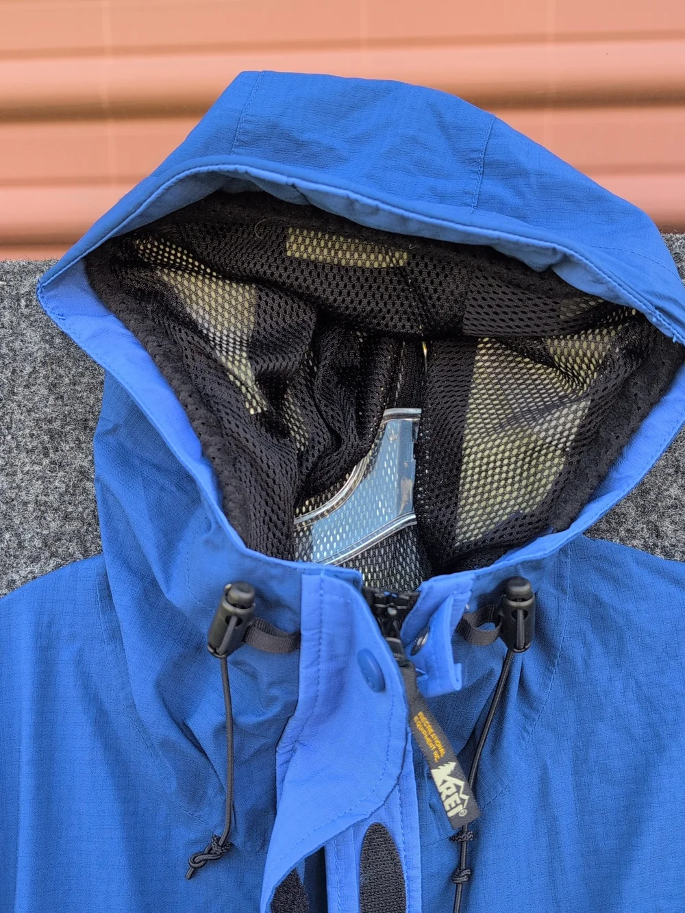 REI Goretex XCR Jacket Mens Large Blue Fly Fishing Wading Shell 90s Waterproof